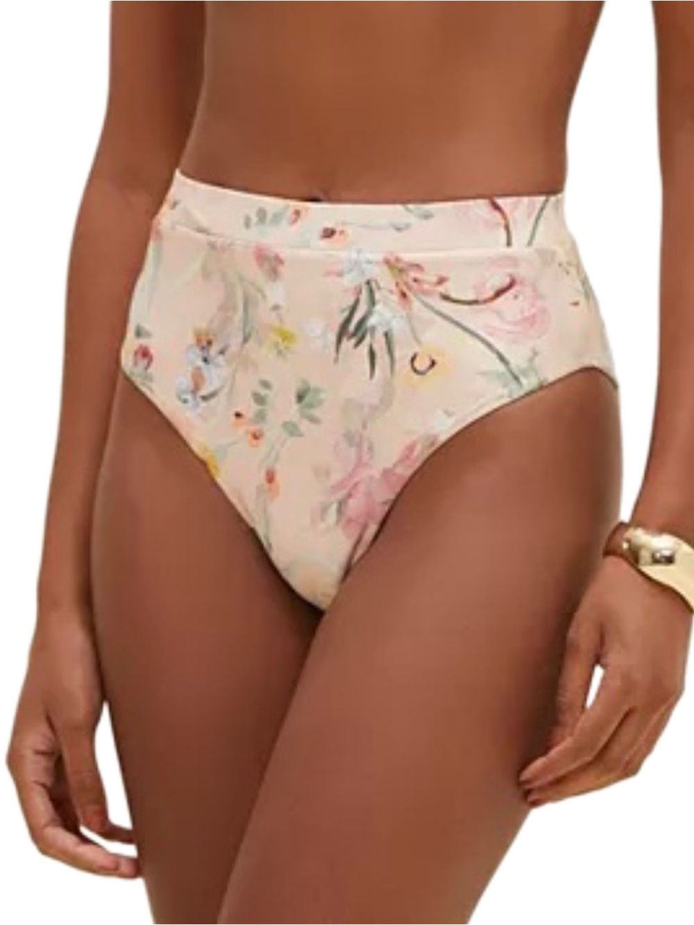 PatBO Lily Floral Print High Rise Bikini Bottom NWT